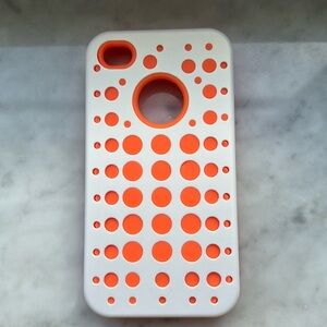 iPhone 4/4s orange and white case